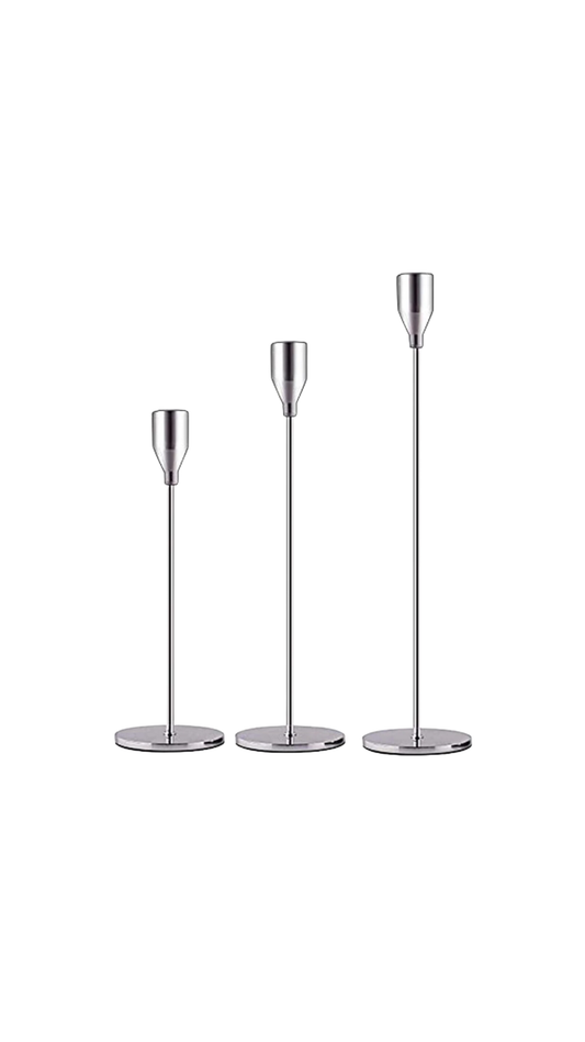 Kerzenhalter Bali, 3 Stück Silber