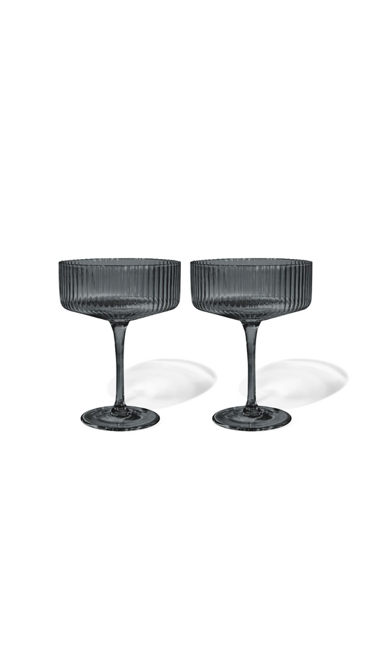 Glas Carbon Champagne, 2 Stück